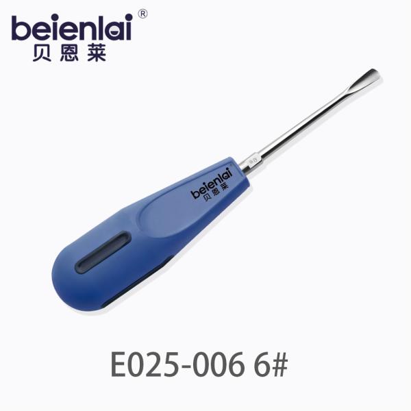 Benlai Minimally Invasive Dental Elevator E025-006 WXYTG 6#, Lower Curved 5.5 Tip, Silicone Handle